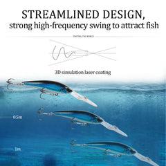 Floating Minnow Fishing Lure – 9cm, 5.8g, Crankbait Wobbler, 6 Colors, Bass & Pike