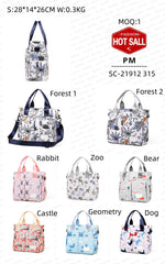 2026 New High Quality Cartoon Printing Mommy Shoulder Bag Waterproof Large Capacity Baby Bags