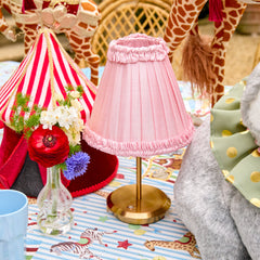 Pale Pink Frilled Silk Lampshade (18cm)