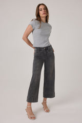 Teresa Wide Leg Ankle Jeans - Dusty Ash