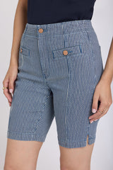 Ella Denim Shorts - Malaga Stripe