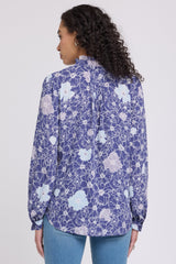 Pleated Front Tunic - Poppies at Dusk