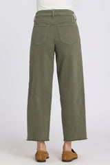 Alyssa Relaxed Crop Jeans - Desert Green