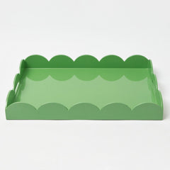 Green Scalloped Lacquer Tray