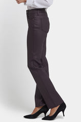 Coated Marilyn Straight Jeans In Petite - Fig Coated