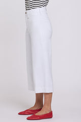 Brigitte Wide Leg Capri Jeans In Petite - Optic White