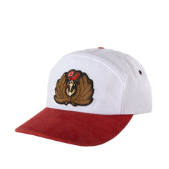 'Claws N' Roses' 7-Panel Souvenir Cap (White / Red)