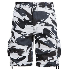 Men's Camo Cargo Shorts – Breathable Cotton Outdoor Sports Half Pants with Side Pockets