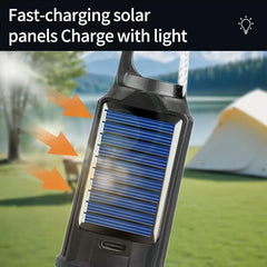 Solar Camping Light – USB-C Rechargeable, 3 Modes, Waterproof Portable Light for Hiking & Emergencies