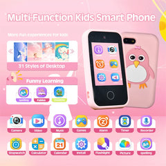 32GB Kids Smart Phone 2.8'' IPS Mini Toy Phone Music Player 28 Games Alarm Clock Flashlight Dual Camera Educational Funny Toys