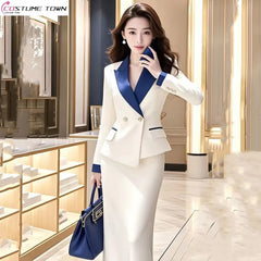 Autumn and winter high-end new women's small fragrance style suit jacket+half skirt fashion two-piece set