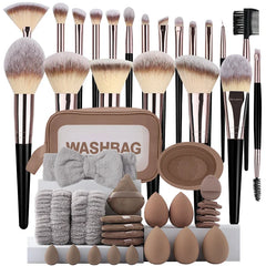 3-20PCS Makeup Brushes Set Eye Shadow Foundation Blush Highlighter Concealer Brush Female Beauty Tool Beauty Sponges Thumb Puffs