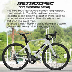 Cheap Mechanical Shifting Carbon Road Disc Bike 700*28C RS-24S Hydraulic Brake Racing Bicycle With Carbon 3K Handlebar For Sale