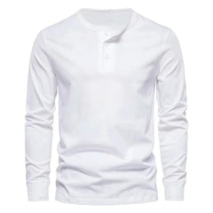 Cross-border Spring and Autumn Clothing European and American Men's T-Shirt Long-sleeved Men's Base Henry Shirt