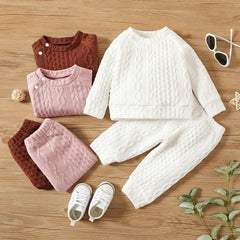 7 Colors Newborn Baby Girl Boy Clothes Set Solid Color Long Sleeves Top+Pants 2PCS Outfits Leisure Sport Autumn&Winter Costume
