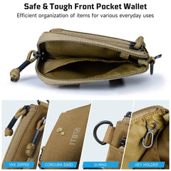 Waterproof EDC Pouch – 500D CORDURA, YKK Zipper, Multi-Attach, 4.3" x 3.5"