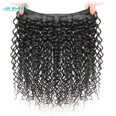 ALI GRACE Hair Brazilian Kinky Curly Hair 3 Or 4 Bundles 10-28 Inch Natural Color 100% Remy Human Hair Curly Weave Hair Bundles