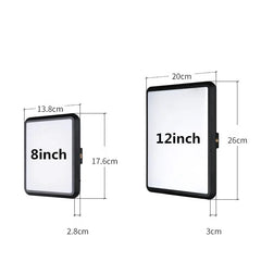 8/12 Inch LED Photography Video Panel Light Photo Studio Lighting Kit For Shoot Live Streaming Youbube With Tripod Stand