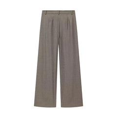 KONDALA 2026 Spring Summer Office Lady Solid Suits Fashion Elegant Double Breasted Tops For Women Chic Zip Up Wide Leg Pants