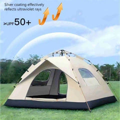 4-Person Pop-Up Camping Tent – Two Doors & Two Windows, 4-Season, 1500-2000mm Waterproof