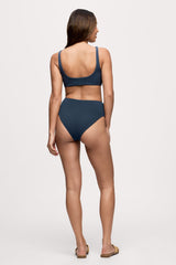 High Waist Bikini Bottom | Crispy Navy