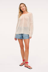Open Knit Sweater | Bone