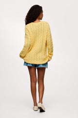 Lightweight Cable Sweater | Lemon