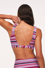 Square Neck Bikini Top | Wisteria Stripe