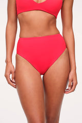 High Waist Bikini Bottom | Smooth Cayenne