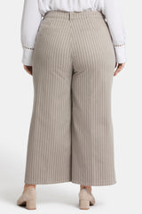 Mona Wide Leg Trouser Ankle Jeans In Plus Size - Boardwalk Stripe