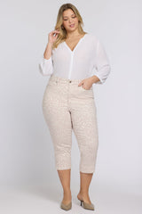 Marilyn Straight Crop Jeans In Plus Size - Snow Leopard