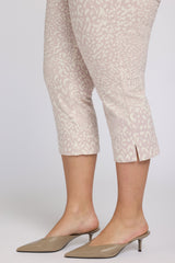 Marilyn Straight Crop Jeans In Plus Size - Snow Leopard