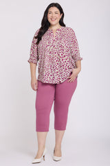 Pleated Short Sleeved Blouse In Plus Size - Sandcastles