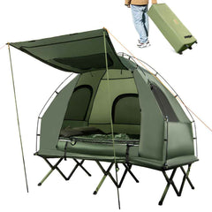 5-in-1 Camping Tent Cot with Air Mattress & Sleeping Bags — 2 Person