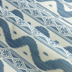 Blue Ikat Stripe Fabric