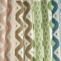 Blue Ikat Stripe Fabric