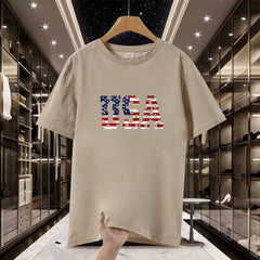 Unisex Letter-Print Loose Fit Short-Sleeve T-Shirt