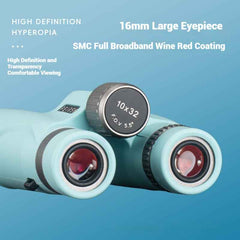 10x32 Compact HD Binoculars – Wide Field of View for Hiking, Travel & Outdoor Use