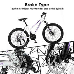 26" Girls & Women's Mountain Bike | Shimano 21-Speed, Dual Disc Brakes & 100mm Suspension