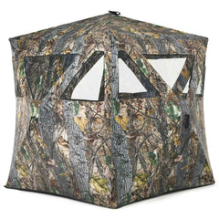 3-Person Pop-Up Ground Hunting Blind – Detachable Mesh Windows, Camo