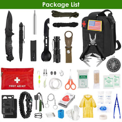 47-Piece Emergency Survival Kit with Tactical Pouch – Hiking, Camping & First Aid