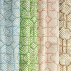 Green Bamboo Trellis Fabric
