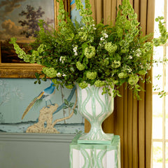 Green Floral Ikat Urn