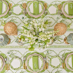 Green Lily of the Valley Eloise Linen Placemats & Napkins (Set of 4)