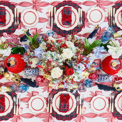 Red Bow Candycane Tablecloth