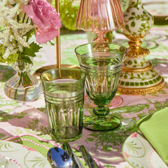 Green Sylvie Engraved Wine Glass (Set of 4)
