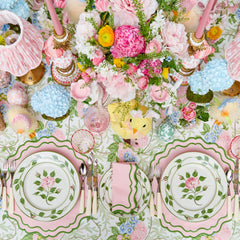 Pink & Blue Lady Isabella's Garden Tablecloth
