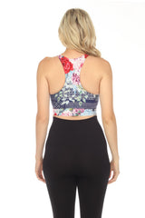 Johnny Was Bee Active Rose Patch Cross Hem Sports Bra Boho Chic A7923