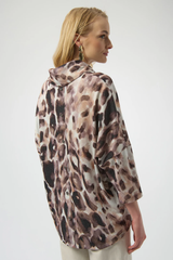 Joseph Ribkoff Off-White/Multi Animal Print 3/4 Sleeves Tunic Top 254033