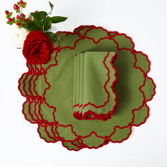 Green & Red Lily Placemats (Set of 4)